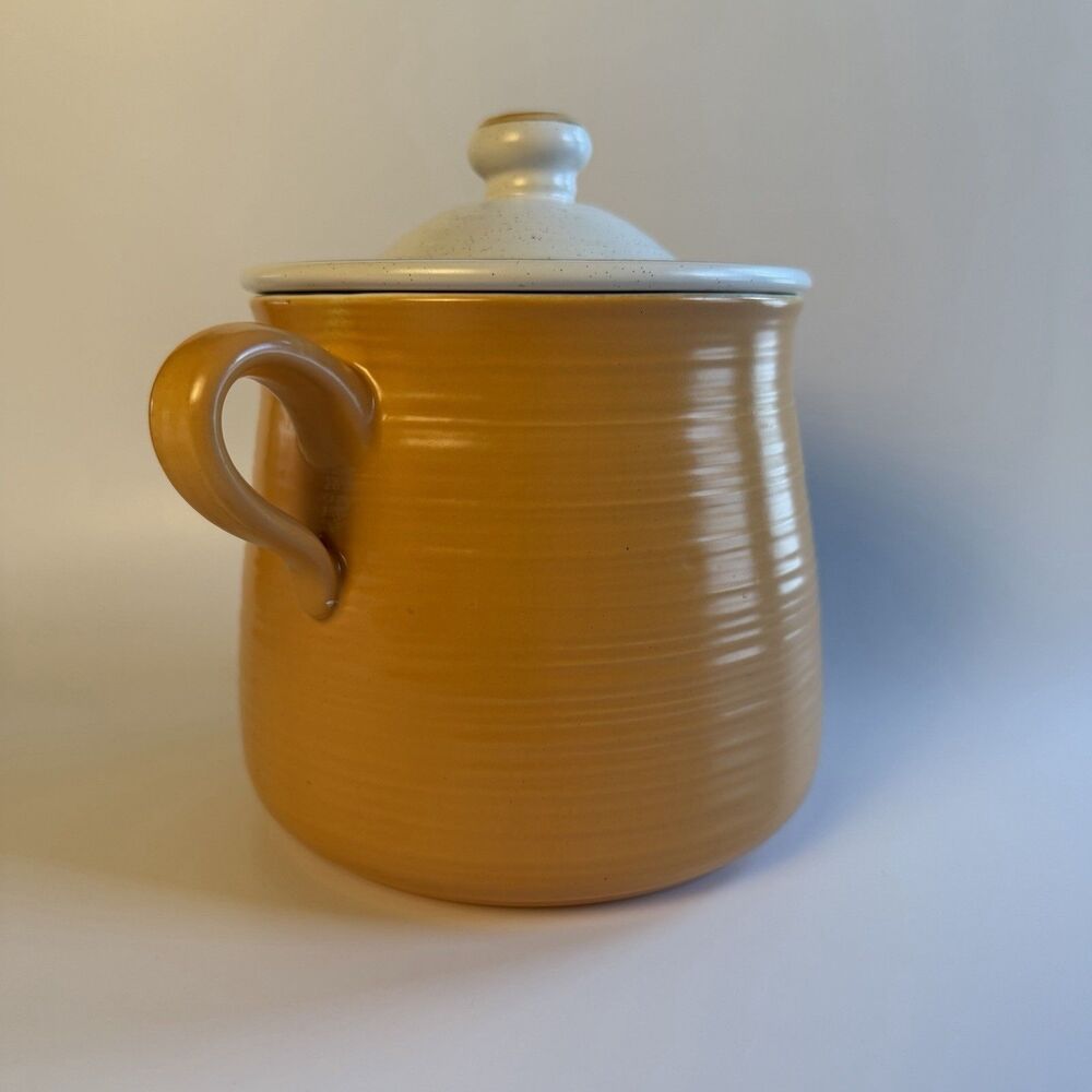 VTG Franciscan Sierra Sand Bean Pot 72oz Earthenware Ceramic with Lid USA MCM